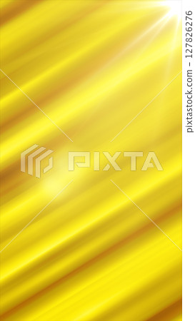 Bright abstract yellow background with diagonal glowing light rays and radiant sun flare in the corner 127826276