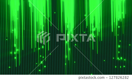 Abstract green vertical light trails creating a digital tunnel effect with a sense of motion and depth Abstract green vertical light trails creating a digital tunnel effect with a sense of motion and depth 127826282
