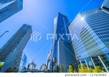 Tokyo cityscape in Japan, with a view of Toranomon Hills Station Tower (Toranomon Hills Station) and Tokyo Tower, etc. = 21st Tokyo cityscape in Japan, with a view of Toranomon Hills Station Tower (Toranomon Hills Station) and Tokyo Tower, etc. = 21st 127826464