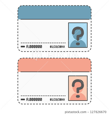 Illustration material: Lost and stolen! ID cards and company employee ID cards with security risks (full color and monochrome) Illustration material: Lost and stolen! ID cards and company employee ID cards with security risks (full color and monochrome) 127826670