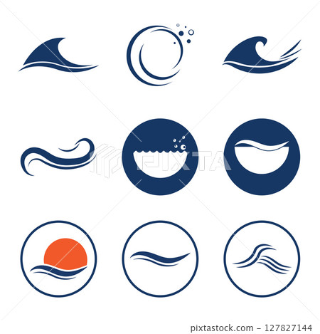 Wave Logo Vector Art, Icons, and Graphics 127827144