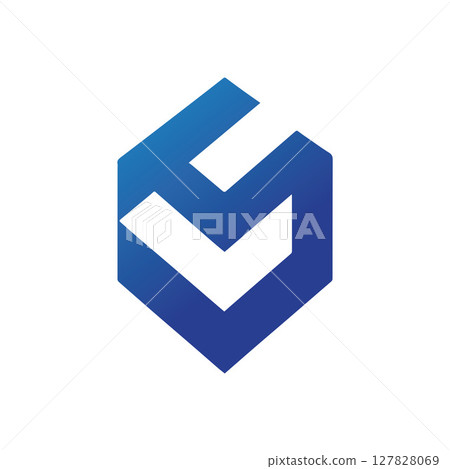 Abstract minimalist geometric logo brand design 127828069