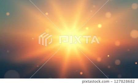 a bright orange sun setting over a field 127828682