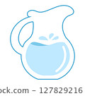 Glass water jug flat illustration. Vector illustration 127829216