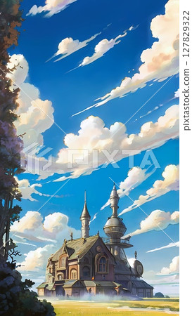 遊戲背景：遠處可見古老的教堂遺址 127829322