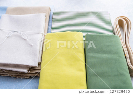 Various fabrics and tapes Various fabrics and tapes 127829450