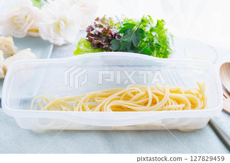 Microwaved pasta Microwaved pasta 127829459