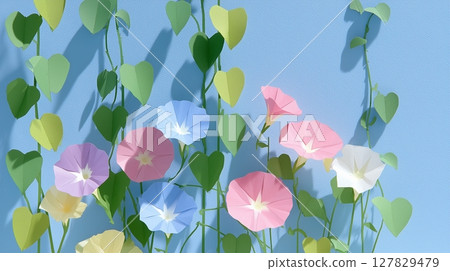 Colorful morning glory paper craft 127829479