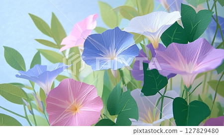 Colorful morning glory paper craft 127829480
