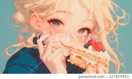 描繪了被糖果包圍著的少女露出可愛笑容的表情，以及糖果飛舞的奇幻世界的夢境。 127829503