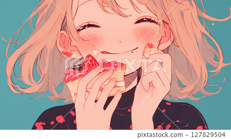 描繪了被糖果包圍著的少女露出可愛笑容的表情,以及糖果飛舞的奇幻世界的夢境。 描繪了被糖果包圍著的少女露出可愛笑容的表情,以及糖果飛舞的奇幻世界的夢境。 127829504