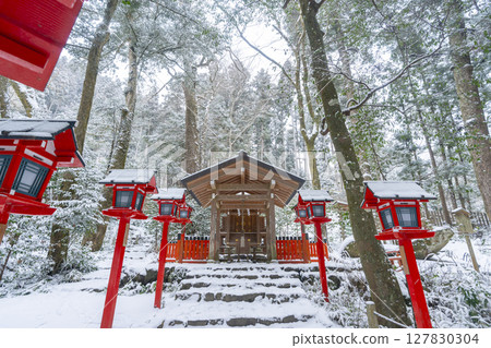 京都的冬天：貴船神社（中宮）本殿 127830304
