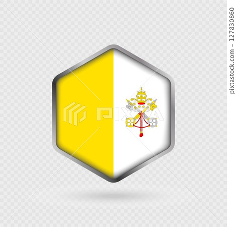 Vatican City Flag Icon in Hexagon Shape. 127830860