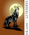 A Lone Wolf Under the Moon 127830893