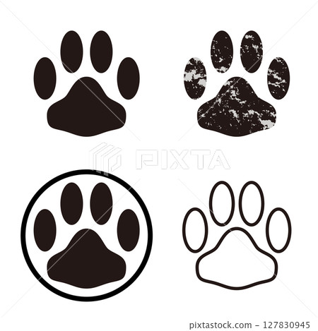 Cat paw prints set of 4 127830945