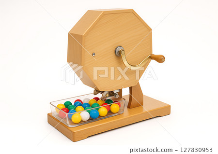 Colorful wooden lottery balls 127830953