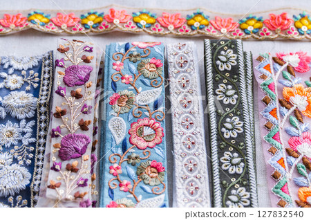 Indian Embroidery Ribbon Indian Embroidery Ribbon 127832540