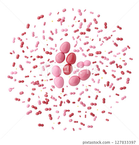 3D illustration icon of good bacteria on the theme of intestinal health and immunity for health and beauty 3D illustration icon of good bacteria on the theme of intestinal health and immunity for health and beauty 127833397