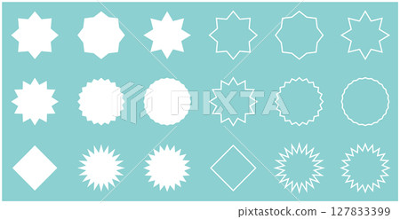 Illustration material: Jagged speech bubble vector Set of sale sticker, Set of Illustration material: Jagged speech bubble vector Set of sale sticker, Set of 127833399