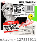 Digital Punk Collage with Packaging and Graffiti Elements 127833911