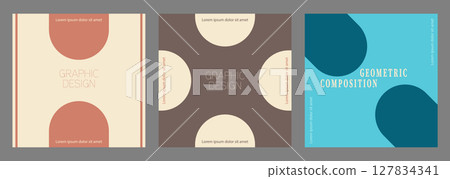 Simple geometric design. Template for banner, poster, flyer, cover and creative design 127834341