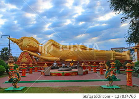 Scenery of the Southern Temple of That Luang, Laos Scenery of the Southern Temple of That Luang, Laos 127834760