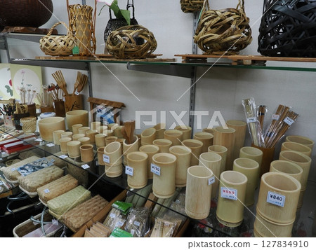 Fukusukedo's bamboo craft products, Motomachi, Beppu City, Oita Prefecture 127834910