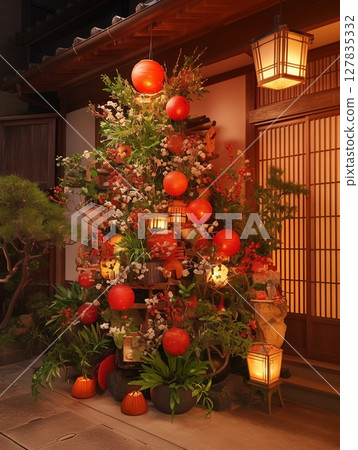 New Year's Day, first visit to a shrine 127835332