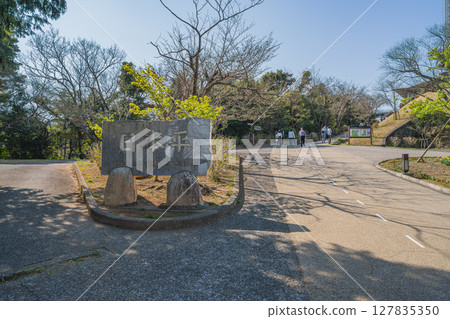 靜岡市日本平（靜岡縣）清晨的晴朗景色 127835350