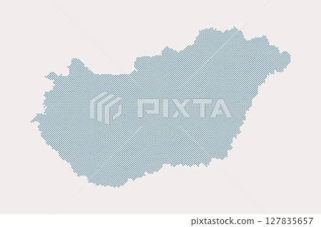 Vector map Hungary from points, dotted template 127835657