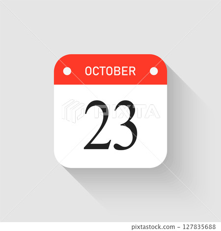 Vector icon page day calendar - 23 October month 127835688