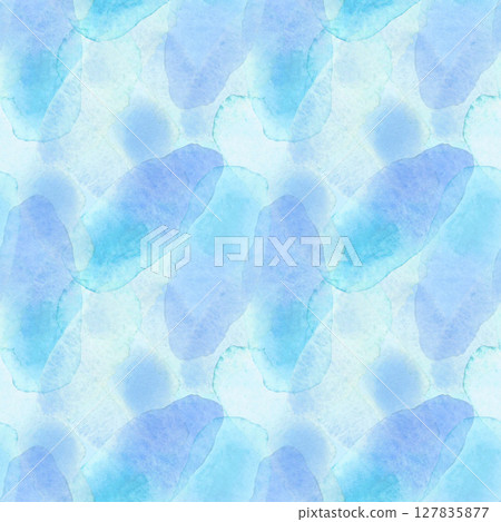 Watercolor pattern hand painted with blue textured spots 127835877