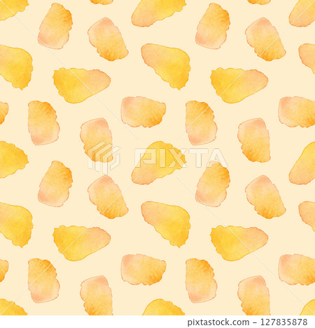 Watercolor seamless hand drawn monochrome pattern of textured orange spots 127835878