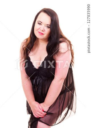 Woman plus size in lace underwear Woman plus size in lace underwear 127835990