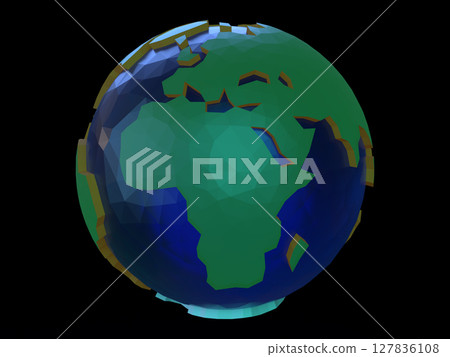 Deformed Earth low polygon 3D illustration 127836108