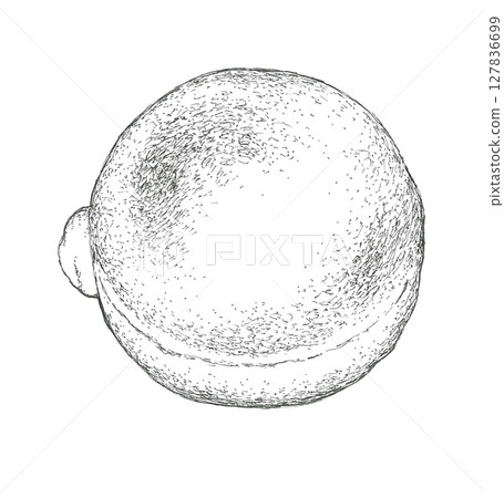 Hand drawn illustration of cream donut 127836699