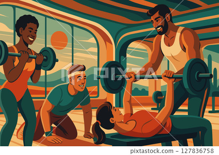 Inclusive Fitness Community Training Together with Encouragement and Team Spirit 127836758