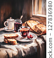 Breakfast Still Life with Oil Painting 127836980