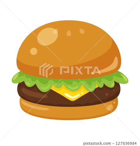 Cute hamburger illustration material Cute hamburger illustration material 127836984