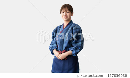 年輕女性居酒屋/餐廳工作人員 年輕女性居酒屋/餐廳工作人員 127836986