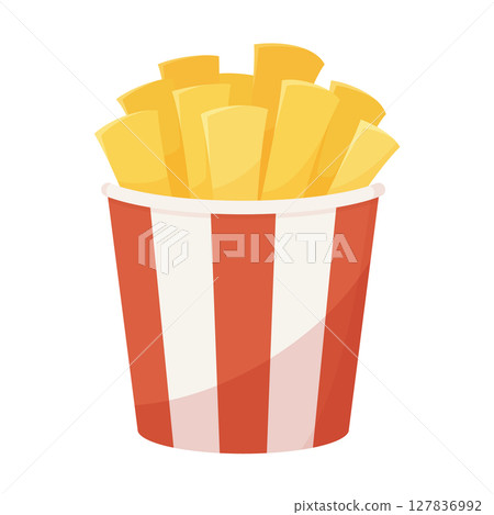 可愛的炸薯條插圖 127836992