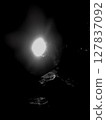 A view of the distant exit from the cave 127837092