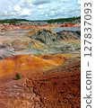 Quarry for the extraction of multi-colored clay 127837093