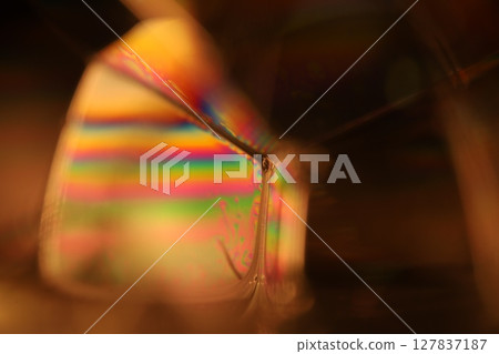 Green liquid surface, green Reflections of liquid in macro,, bubbles in macro, connection of bubbles in macro, cell from liquid, dark background, glossy surface 127837187