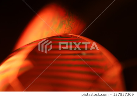 Oil production, brown bubbles in macro, texture of viscous black liquid, oil in laboratory 127837309