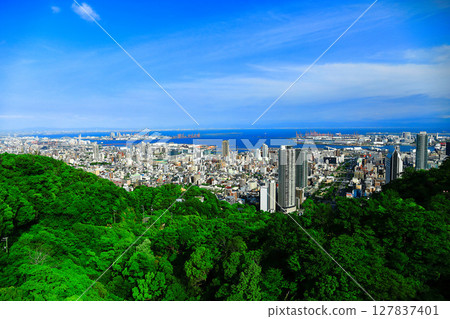 [Hyogo Prefecture] Kobe city seen from Kobe Nunobiki Ropeway 127837401