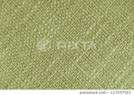 Textured khaki fabric close up, macro. Soft woven textile surface in diagonal pattern, background 127837583