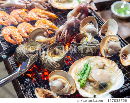 Seafood barbecue: Eat fresh seafood outdoors Seafood barbecue: Eat fresh seafood outdoors 127838766