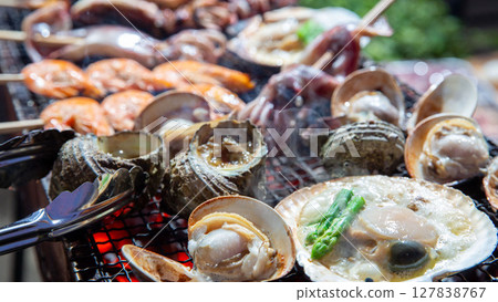Seafood barbecue: Eat fresh seafood outdoors Seafood barbecue: Eat fresh seafood outdoors 127838767