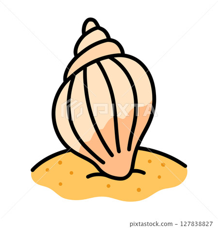 海螺殼的可愛插圖(夏季,大海,手繪風格) 海螺殼的可愛插圖(夏季,大海,手繪風格) 127838827